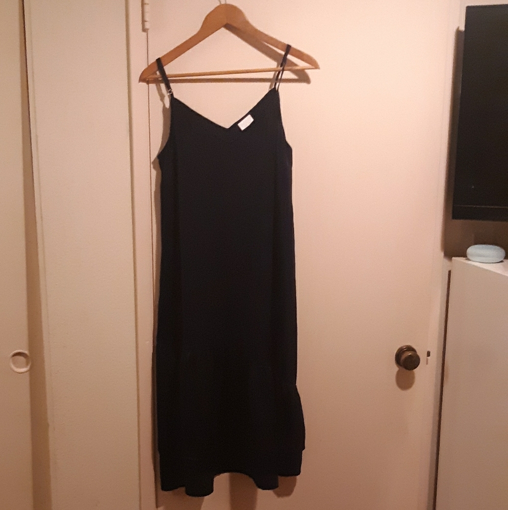 Navy Blue Silky Dress